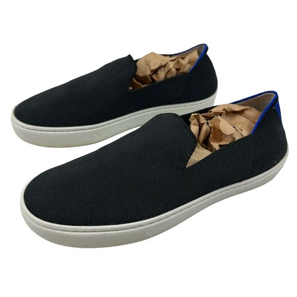 ROTHY'S Black Original Slip On Sneakers Sz 6.5 Washable Knit Recycled Materials - Picture 1 of 12